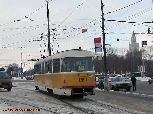 Москва, Tatra T3SU № 1591