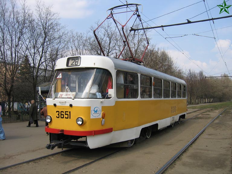 Москва, Tatra T3SU № 3651