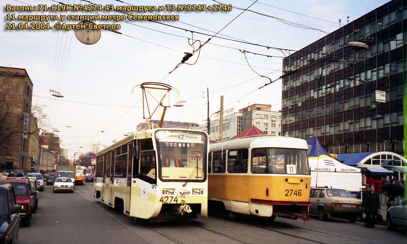 Москва, 71-619К № 4274; Москва, Tatra T3SU № 2746