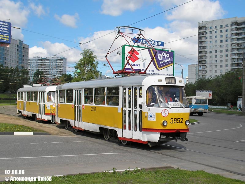 Москва, Tatra T3SU № 3952