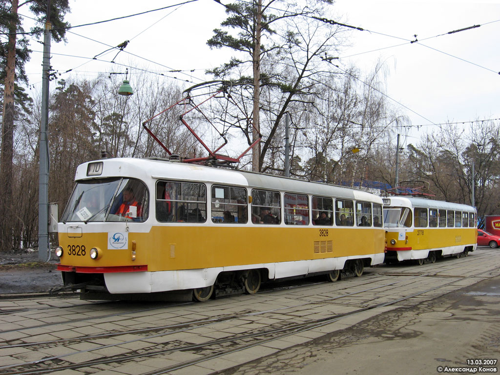 Москва, Tatra T3SU № 3828