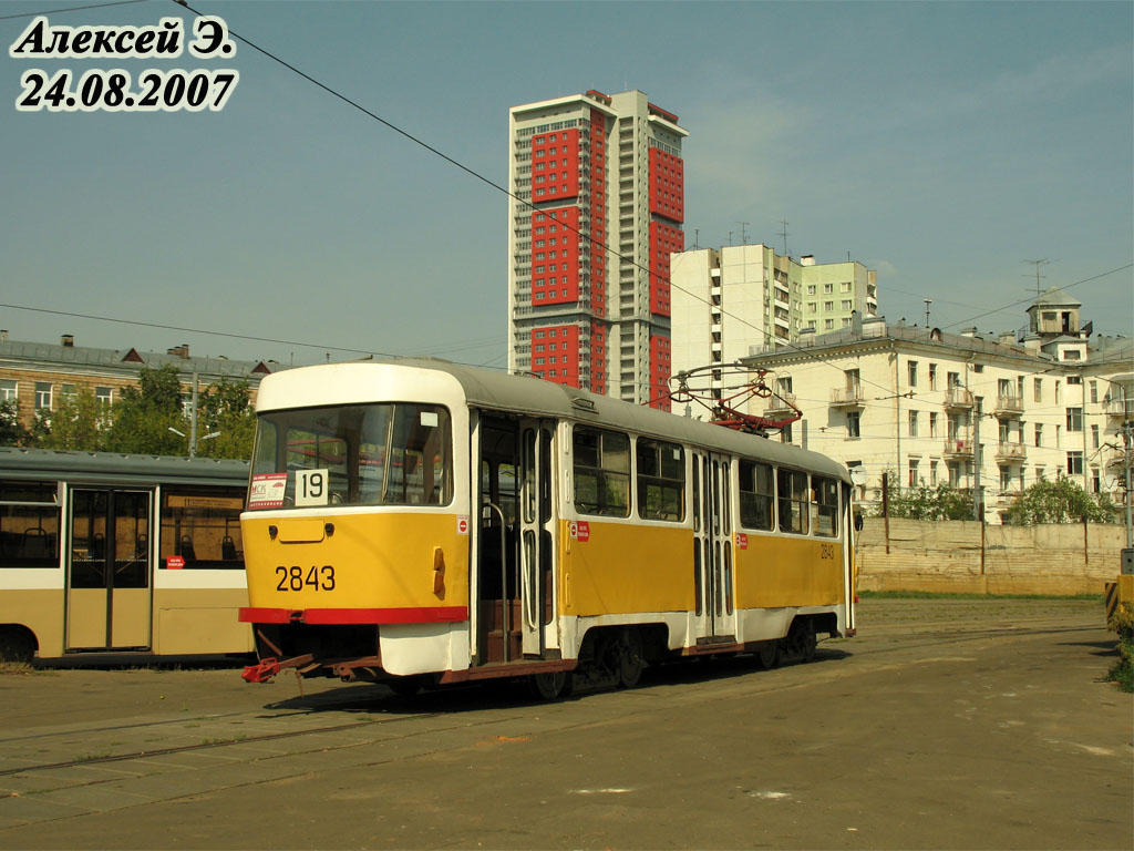 Москва, Tatra T3SU № 2843
