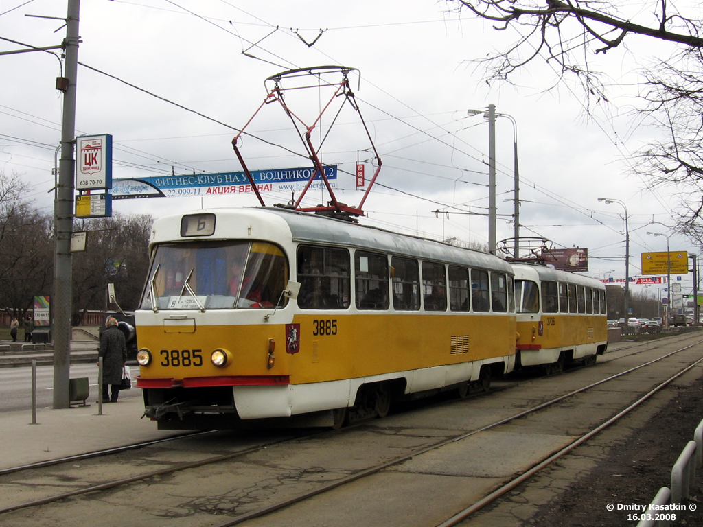 Москва, Tatra T3SU № 3885