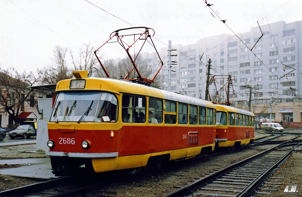 Волгоград, Tatra T3SU (двухдверная) № 2686; Волгоград, Tatra T3SU (двухдверная) № 2687