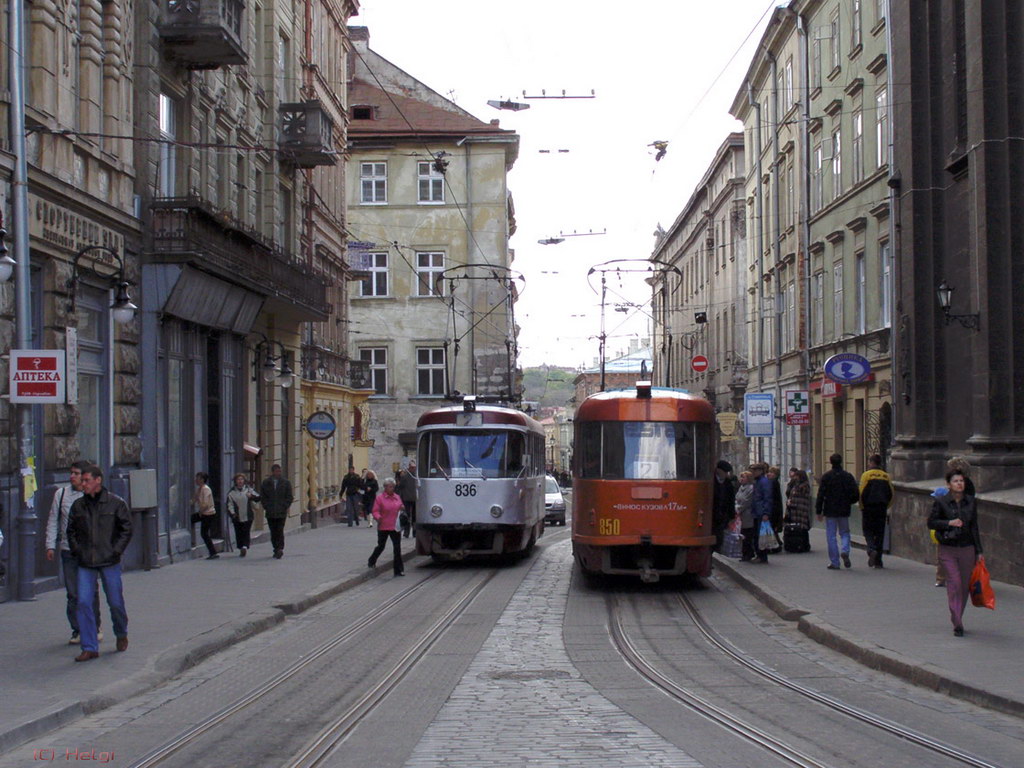 Львов, Tatra T4SU № 836; Львов, Tatra T4SU № 850; Львов — Трамвайные линии и инфраструктура