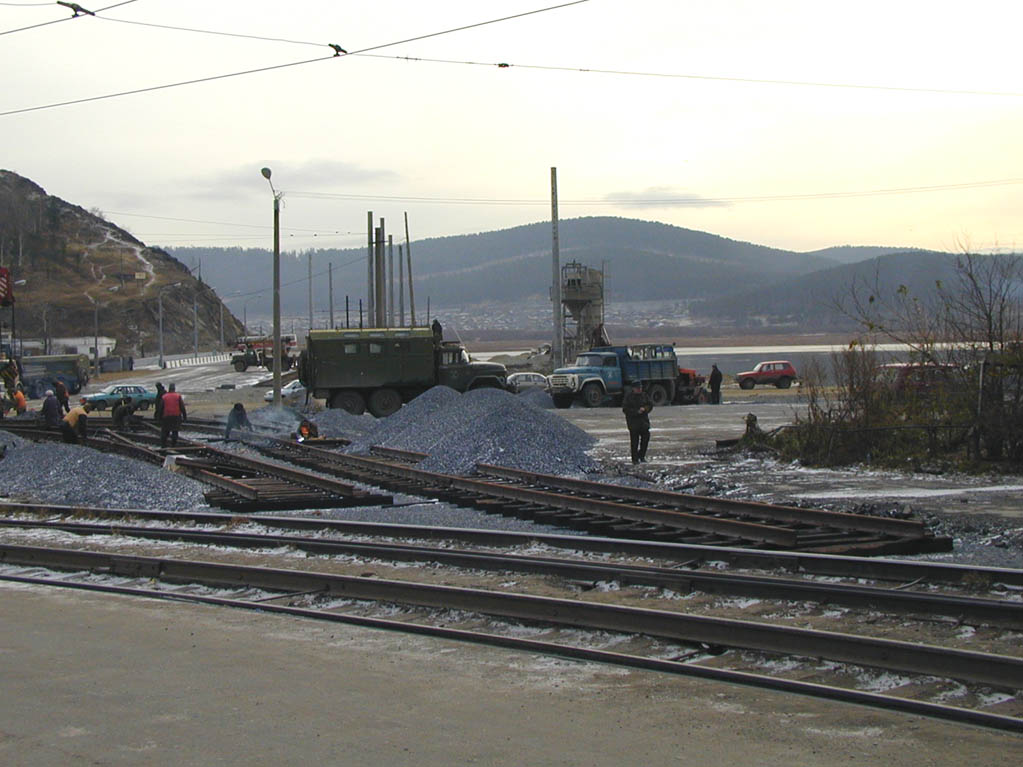 Златоуст — Строительство трамвайных путей на Петровском мосту