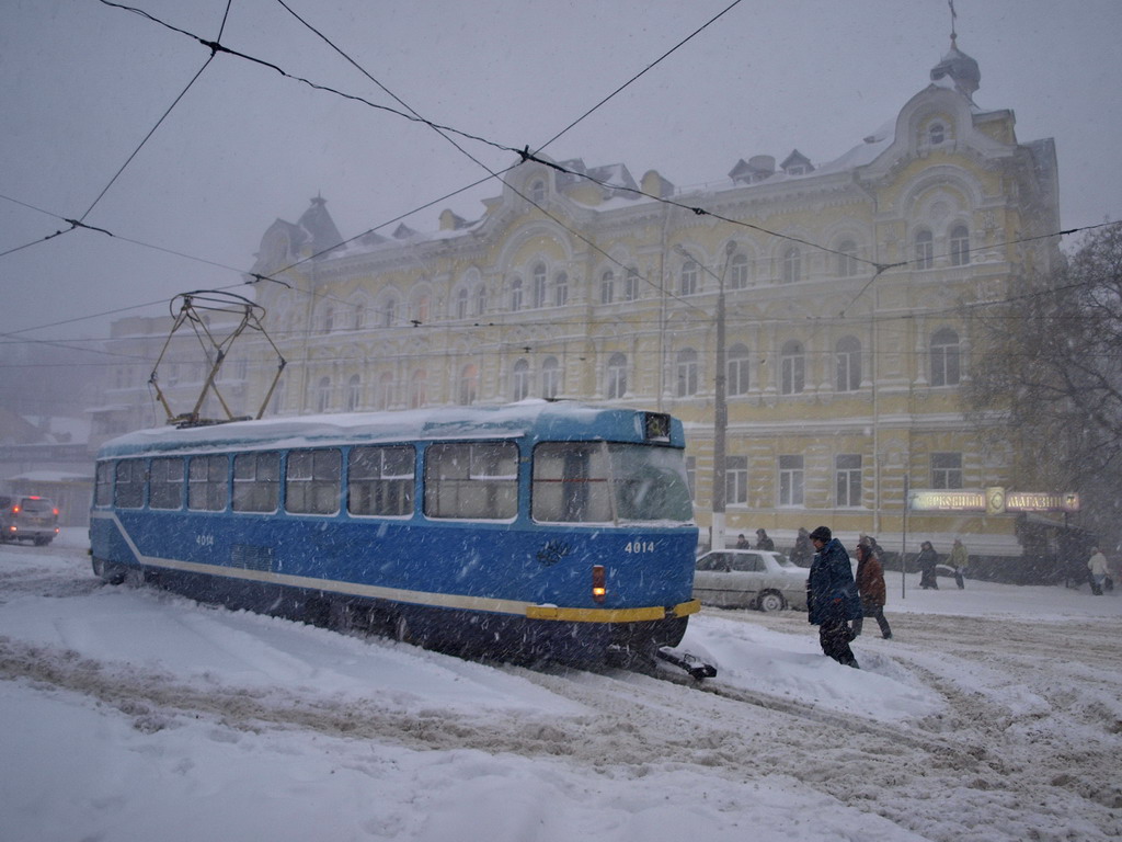 Одесса, Tatra T3R.P № 4014; Одесса — 15.12.2009 — Снегопад и его последствия