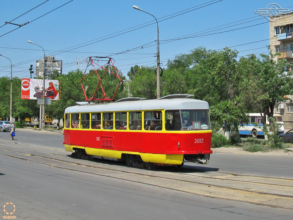 Волгоград, Tatra T3SU (двухдверная) № 3012