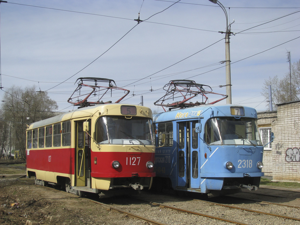 Ижевск, Tatra T3SU (двухдверная) № 1127; Ижевск, Tatra T3SU № 2318; Ижевск — Конечные станции и разворотные кольца
