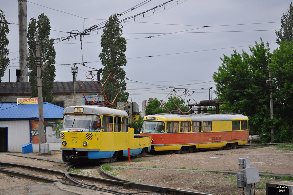 Волгоград, Tatra T3SU (двухдверная) № 55; Волгоград, Tatra T3SU (двухдверная) № 54