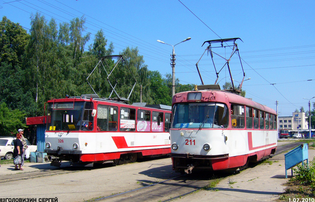 Тула, Tatra T6B5SU № 326; Тула, Tatra T3SU № 211