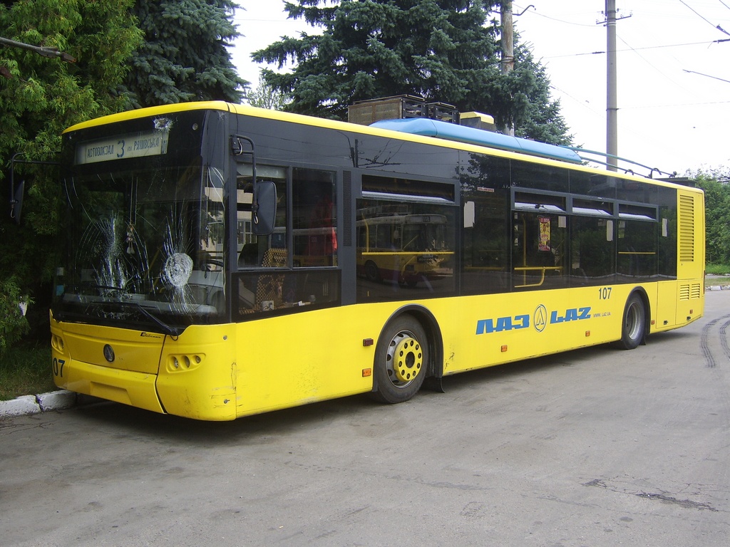 Львов, ЛАЗ E183D1 № 107 Львов, ЛАЗ E183D1 № 107