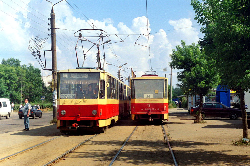 Тверь, Tatra T6B5SU № 1; Тверь, Tatra T6B5SU № 15; Тверь — Тверской трамвай в начале 2000-х гг. (2002 — 2006 гг.)