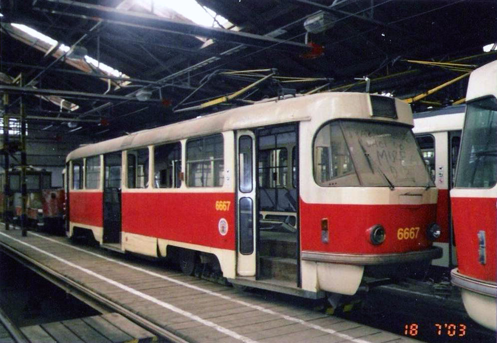 Прага, Tatra T3 № 6667; Прага — Трамвайные депо