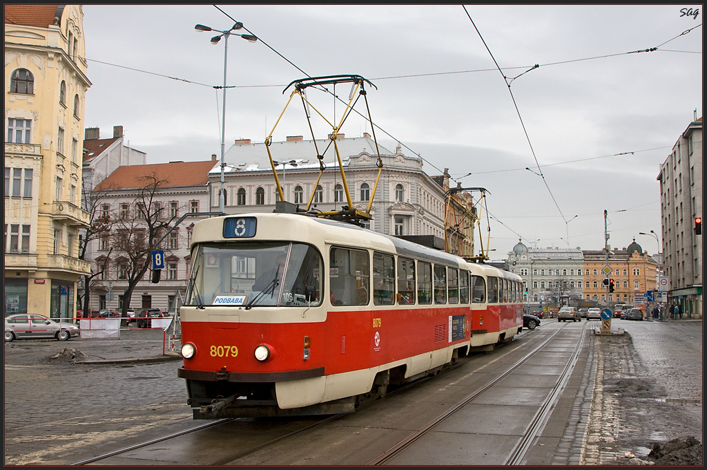 Прага, Tatra T3M2-DVC № 8079
