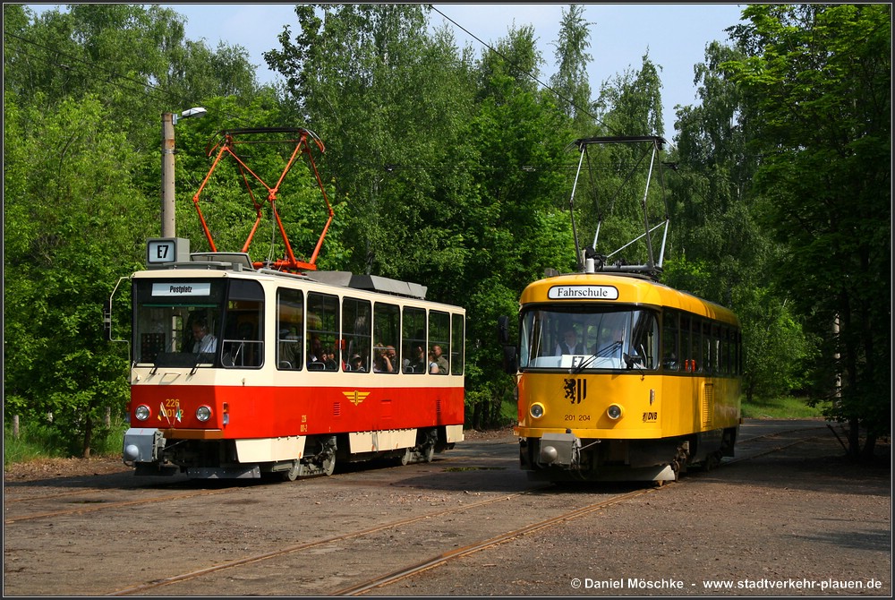Дрезден, Tatra T6A2 № 226 001 (201 316); Дрезден, Tatra T4D-MI № 201 204; Дрезден — Прощание с Татрами (29.05.2010)