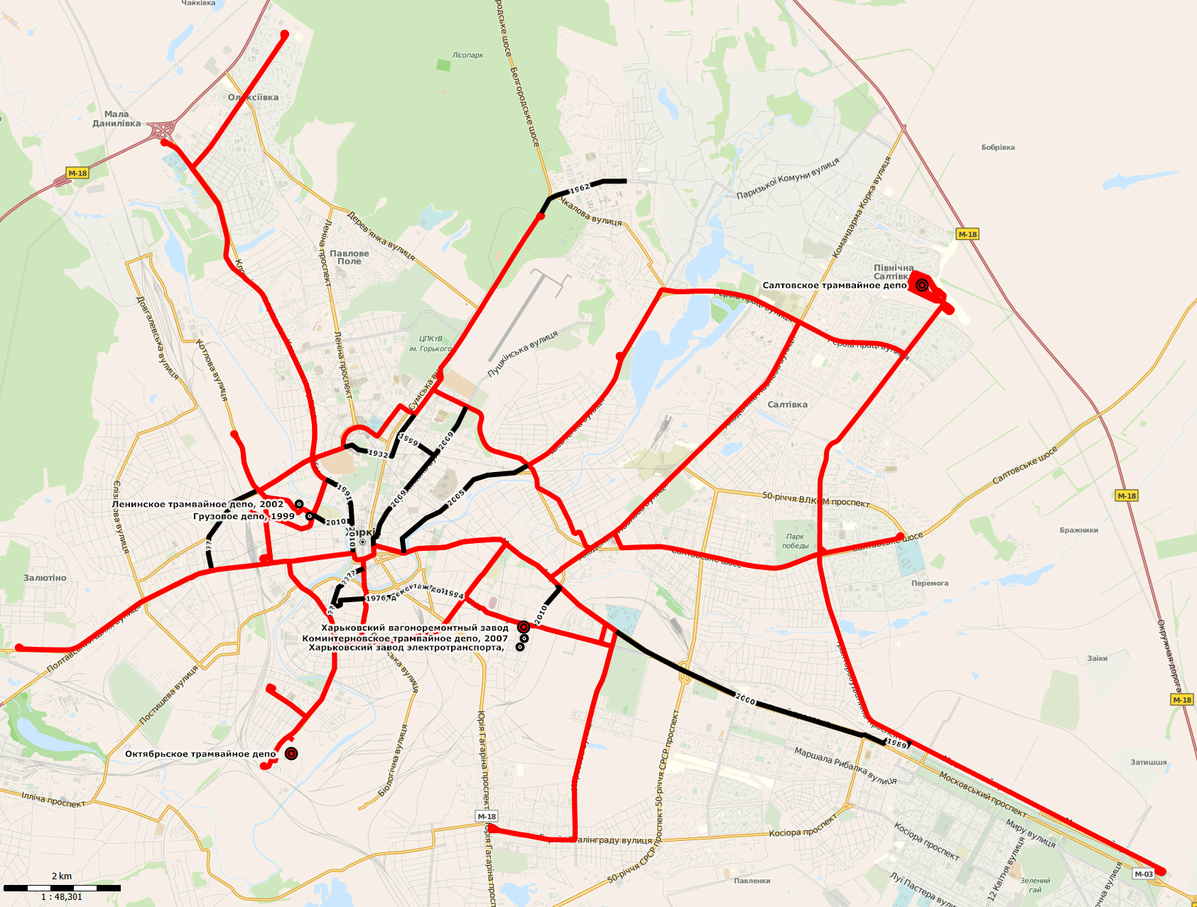 Карты, созданные с использованием OpenStreetMap; Харьков — Схемы