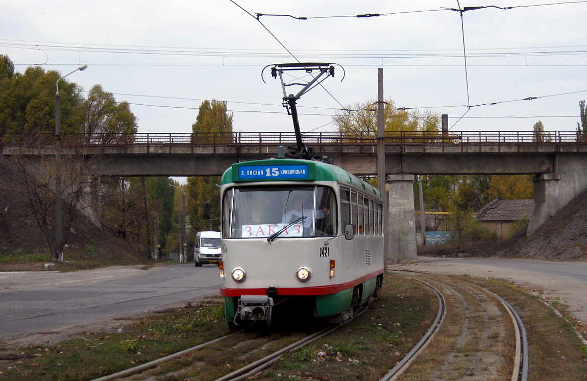 Днепр, Tatra T4DM № 1421; Днепр — Прогулка на Tatra-T4DM (05.11.2011)