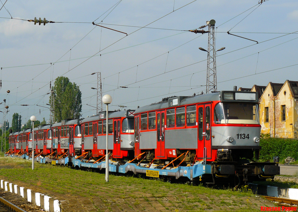София, Tatra T4DC № 1134; София — Доставка и разтоварване на T4D-C от Хале — юли 2011 г.