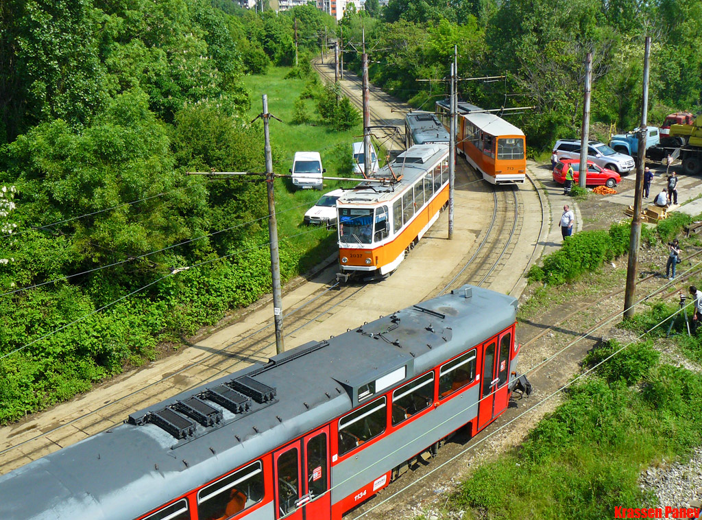 София, Tatra T6A2B № 2037; София — Доставка и разтоварване на T4D-C от Хале — юли 2011 г.
