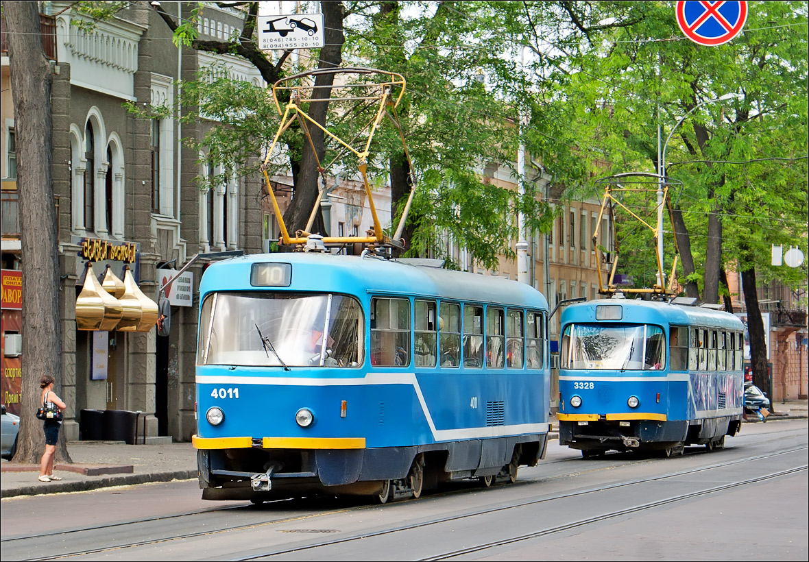 Одесса, Tatra T3R.P № 4011; Одесса, Tatra T3R.P № 3328