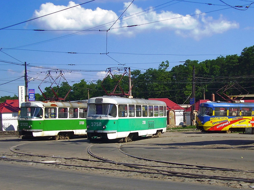 Донецк, Tatra T3SU (двухдверная) № 3722; Донецк, Tatra T3SU (двухдверная) № 3750
