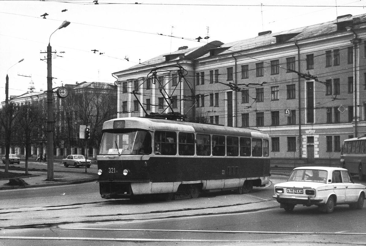 Тверь, Tatra T3SU № 321; Тверь — Старые фотографии (1917—1991); Тверь — Трамвайные линии: Пролетарский район