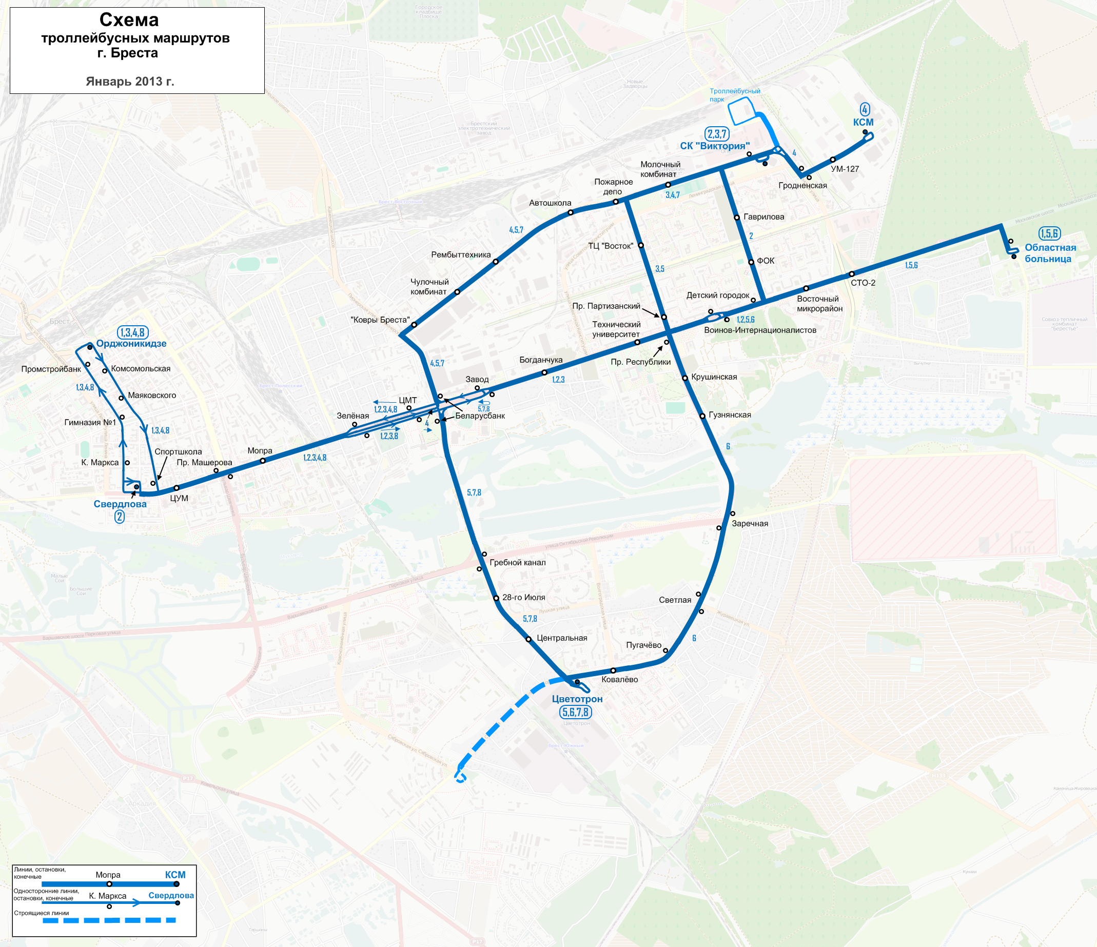 Троллейбусная схема гродно Троллейбусная схема гродно