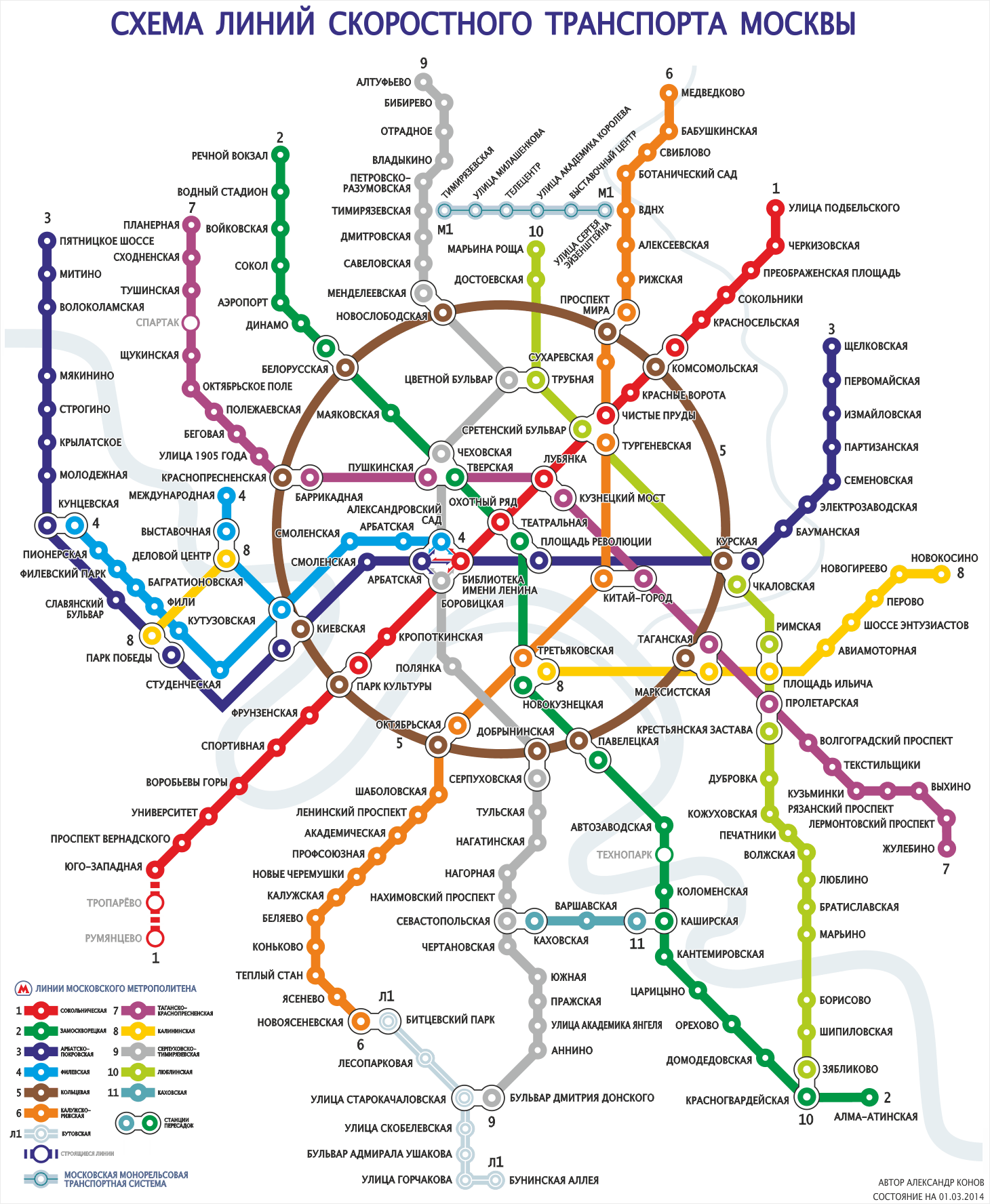 схема скоростного транспорта москвы