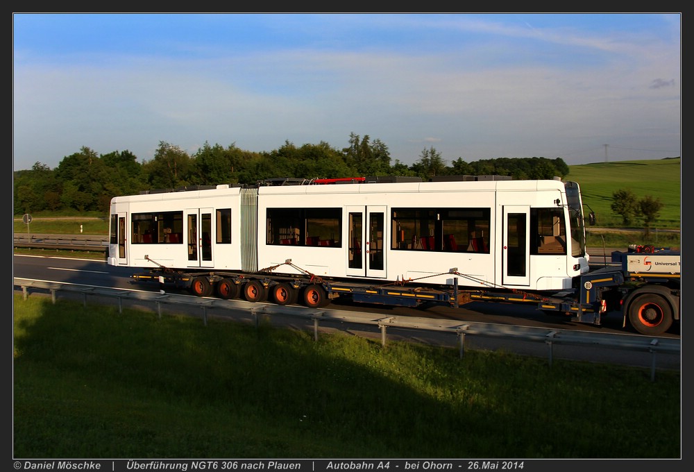 Плауэн, Bombardier NGT6 PSB № 306; Баутцен — Перевозки трамвайных вагонов