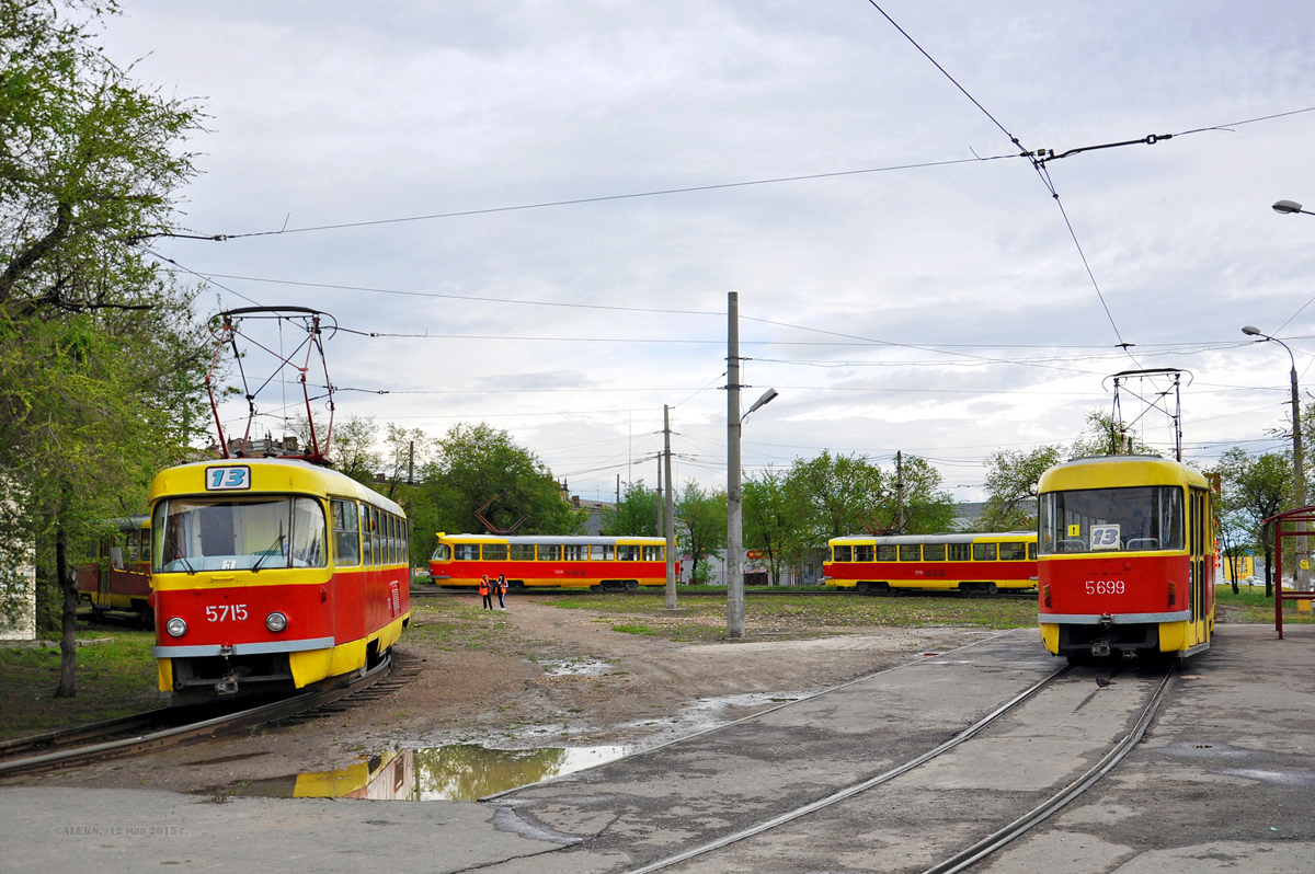 Волгоград, Tatra T3SU № 5715; Волгоград, Tatra T3SU № 5699; Волгоград — Трамвайные линии: [5] Пятое депо — Линия 13-го трамвая