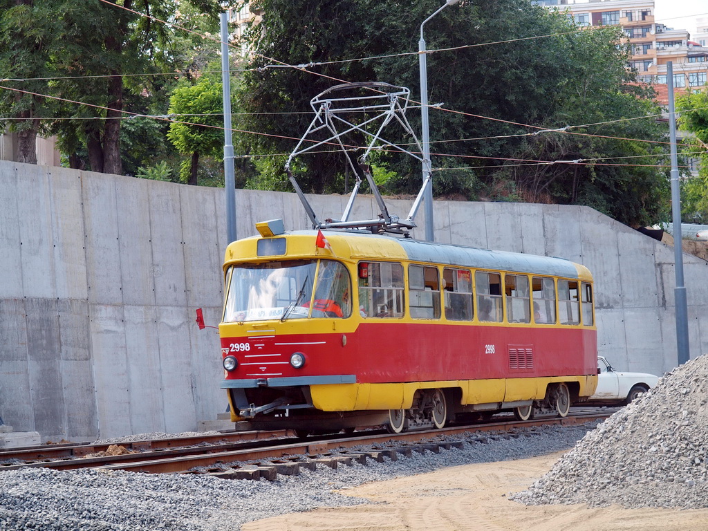 Одесса, Tatra T3SU № 2998; Одесса — 2015 — Строительство нового трамвайного кольца около «Аркадии»