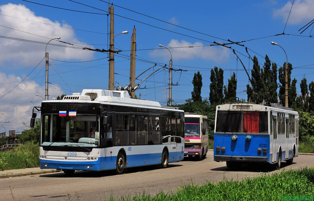 Крымский троллейбус, Богдан Т70110 № 4309; Крымский троллейбус, Škoda 14Tr11/6 № 4010