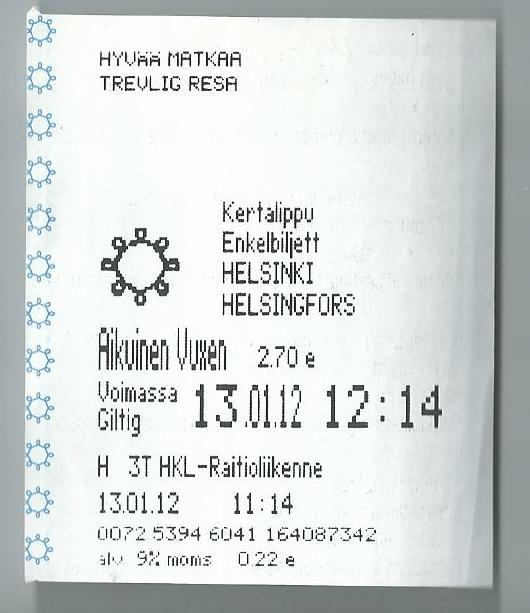 Хельсинки — Проездные документы