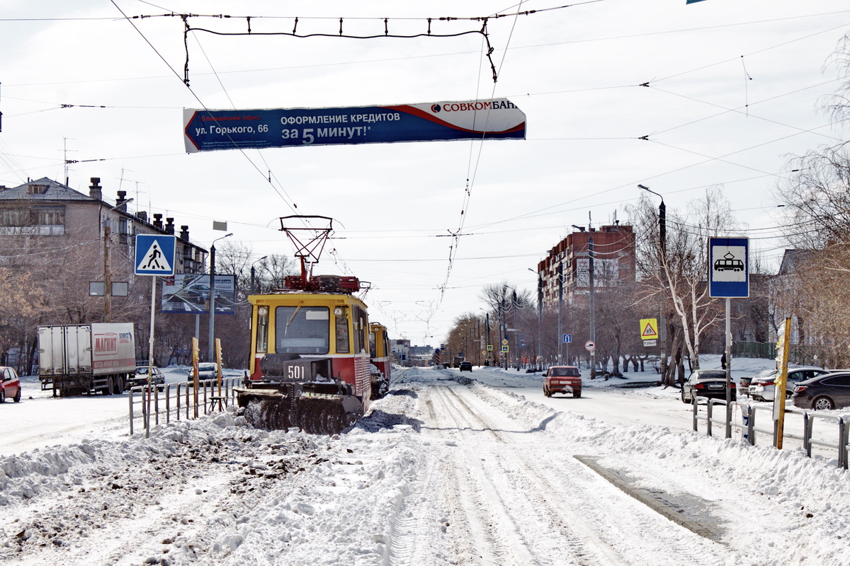 Челябинск, 71-605 (КТМ-5М3) № 501; Челябинск — Снегопад 25 апреля 2014 года и устранение его последствий