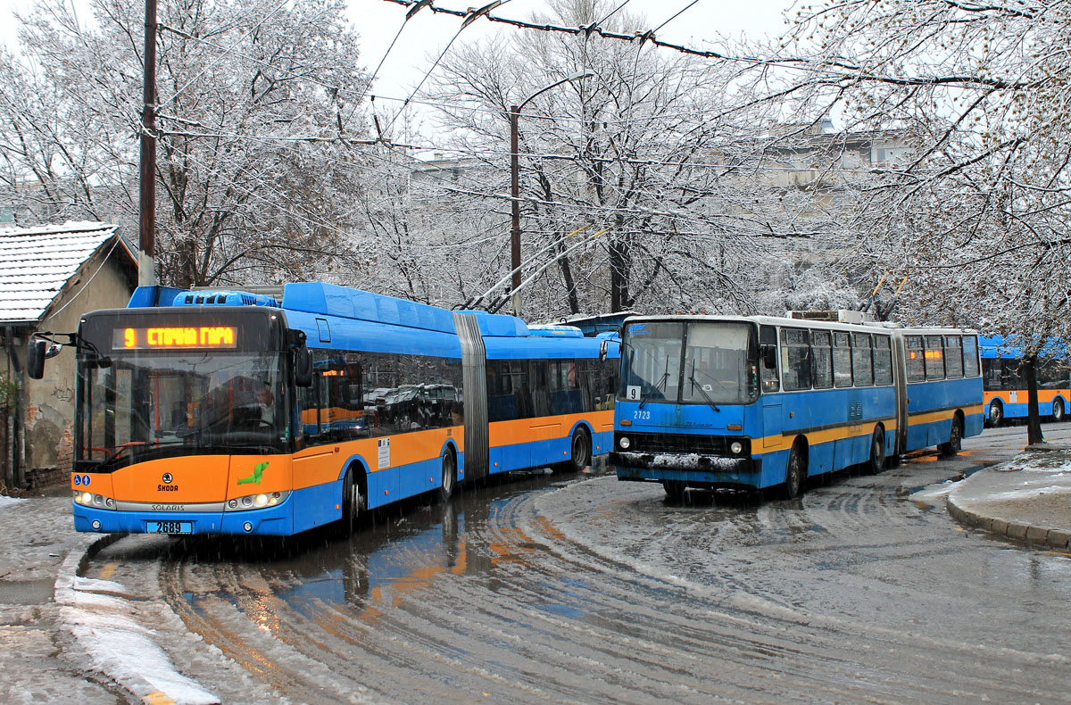 София, Škoda 27Tr Solaris III № 2689; София, Ikarus 280.92 № 2723