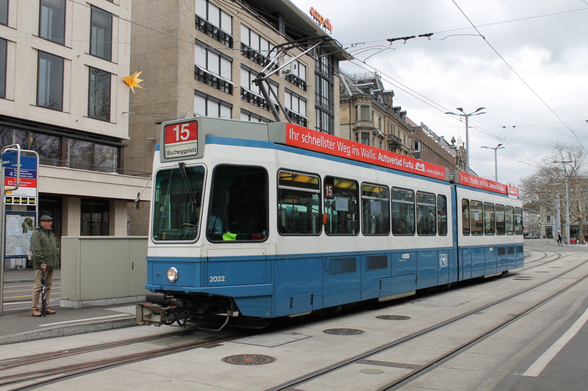 Цюрих, SWS/SWP/BBC Be 4/6 "Tram 2000" № 2022