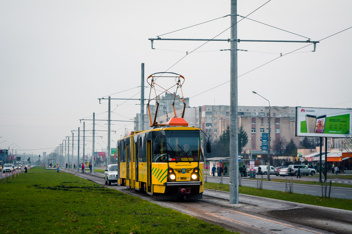 Львов, Tatra KT4SU № 1053; Львов — Строительство трамвайной линии в микрорайон «Сихов»