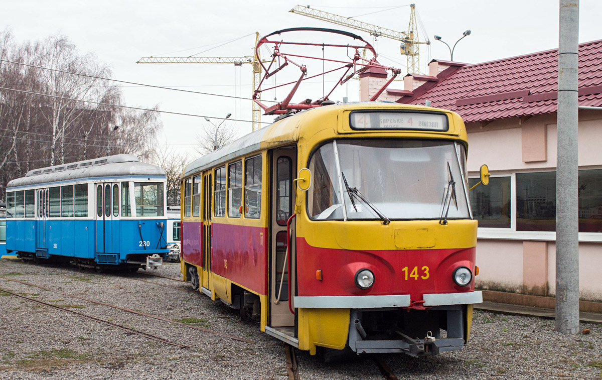 Винница, Tatra T4SU № 143; Винница, FFA/SIG B4 № 280; Винница — Музей Винницкого трамвая