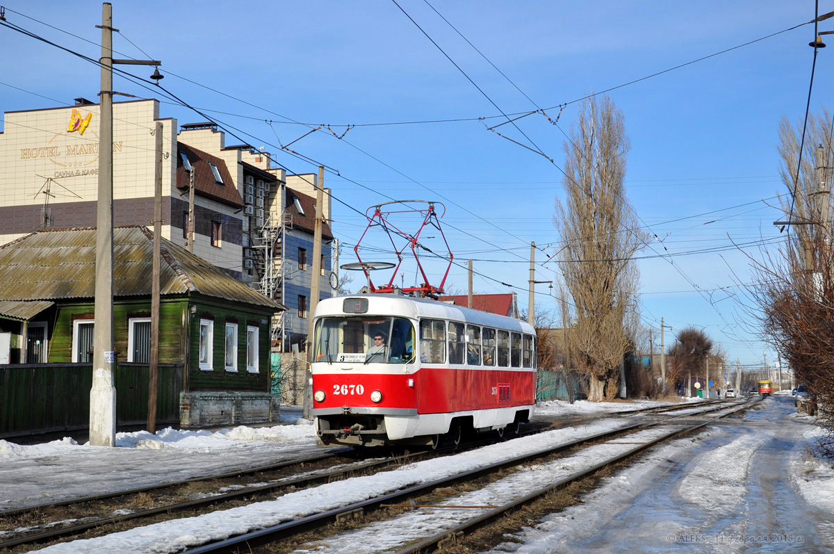 Волгоград, Tatra T3SU (двухдверная) № 2670