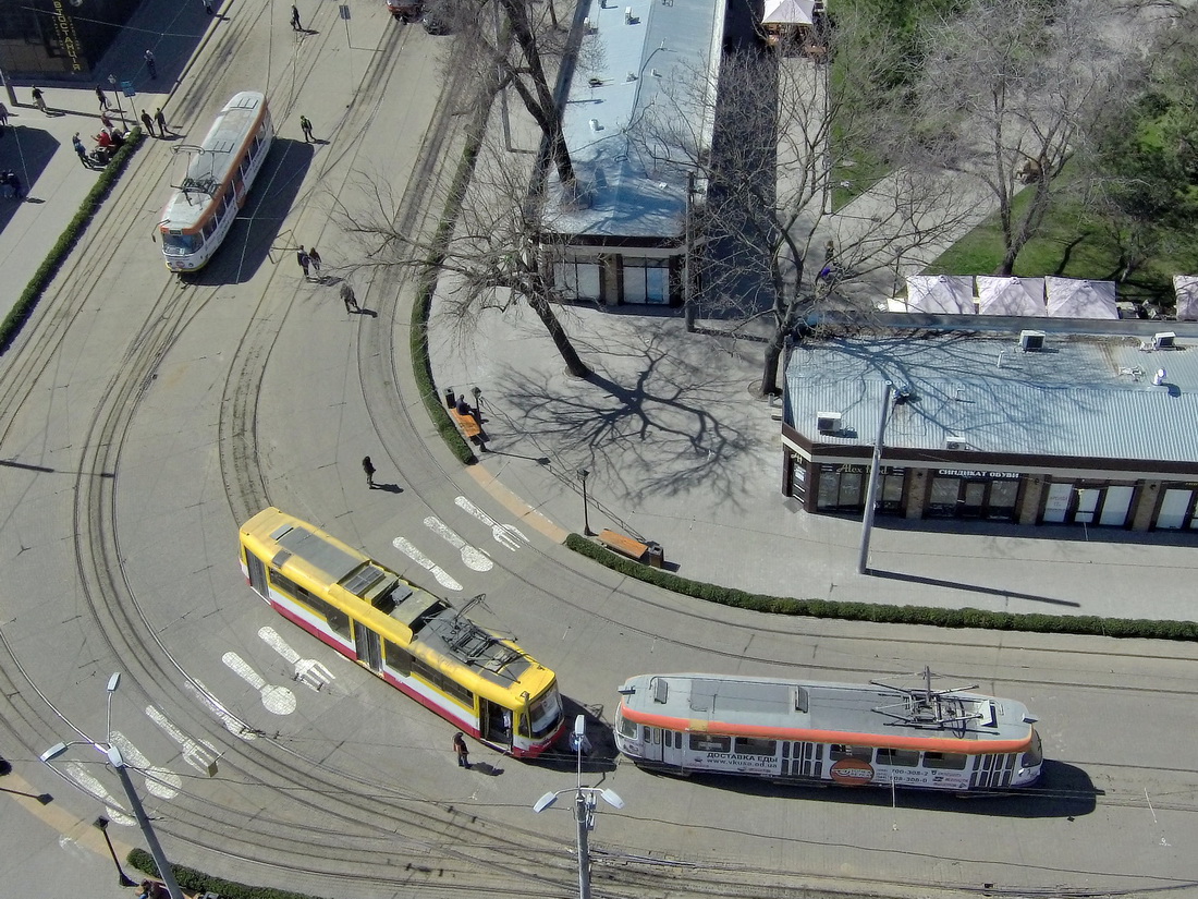 Одесса, T3 КВП Од № 3144; Одесса, Tatra T3SU № 4061; Одесса — Электротранспорт Одессы с высоты