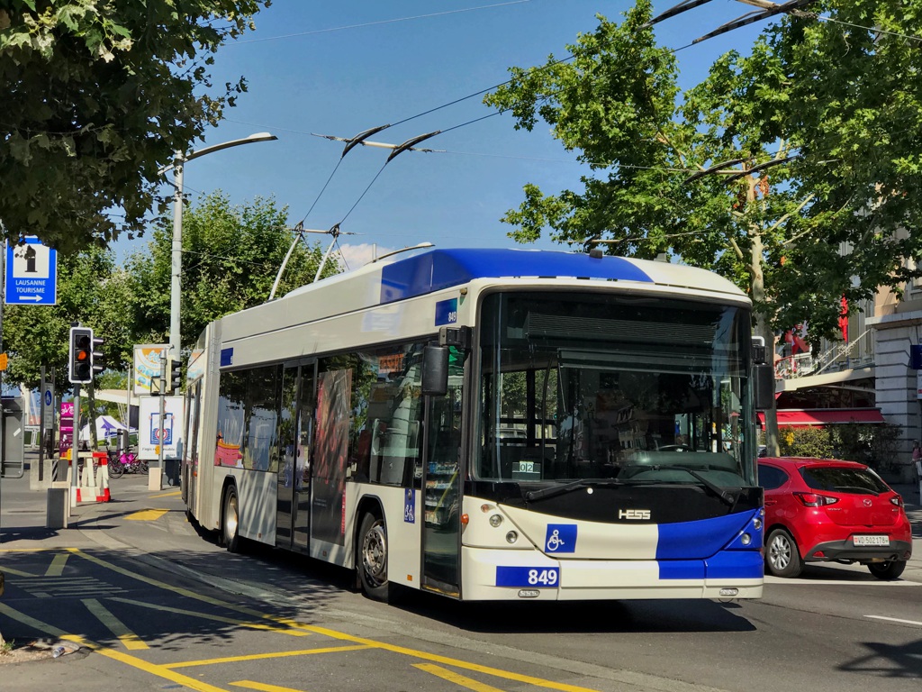 Лозанна, Hess SwissTrolley 3 (BGT-N2C) № 849