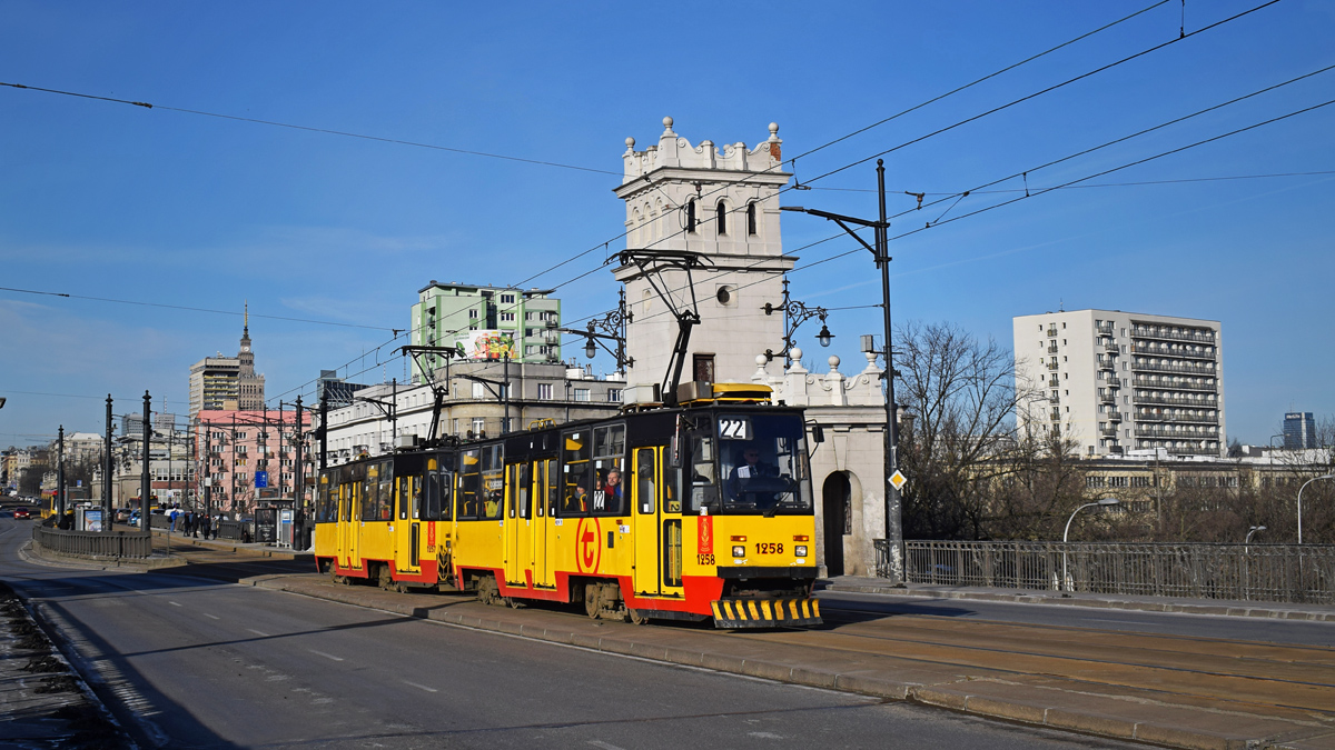 Варшава, Konstal 105Na № 1258; Варшава, Konstal 105Na № 1257