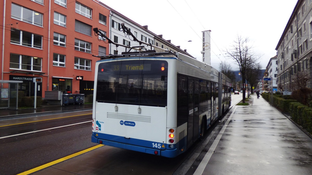 Цюрих, Hess SwissTrolley 3 (BGT-N2C) № 145
