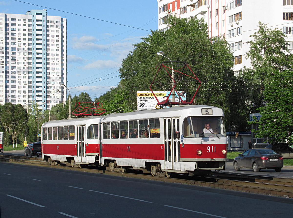 Самара, Tatra T3SU (двухдверная) № 911