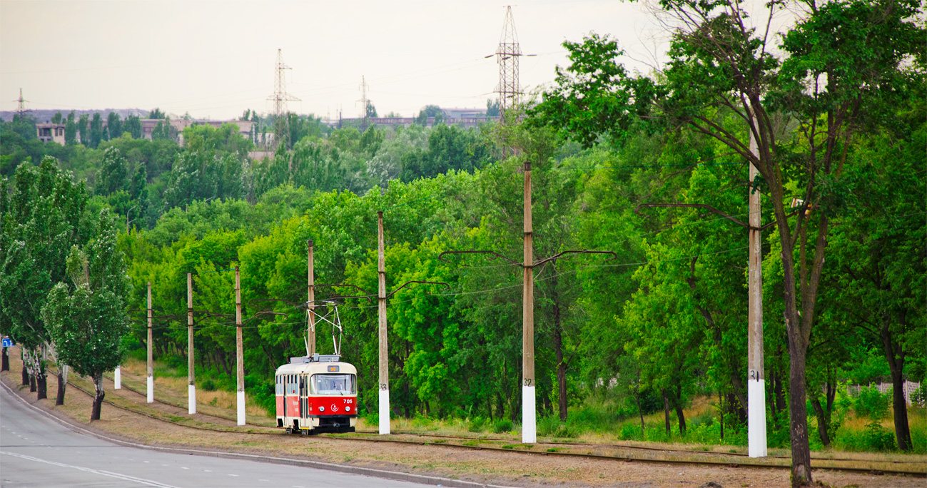 Мариуполь, Tatra T3SUCS № 705; Мариуполь — Трамвайные линии и кольца