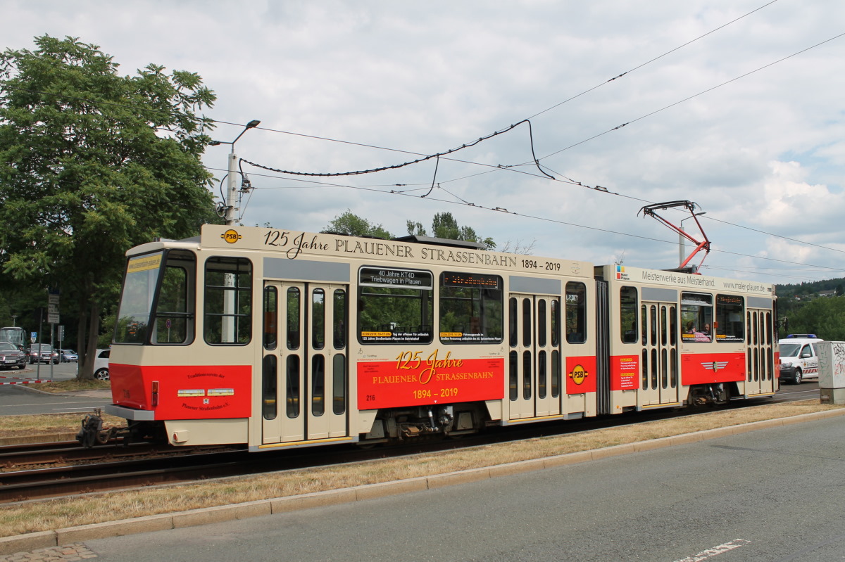 Плауэн, Tatra KT4DMC № 216; Плауэн — Юбилей: 125 лет трамваю в Плауэне (23.06.2019)