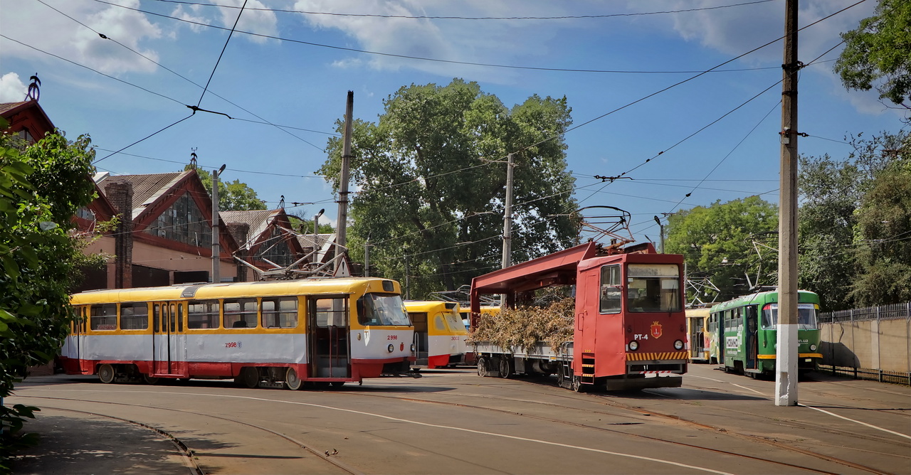 Одесса, Tatra T3SU № 2998; Одесса, ТК-28А № РТ-4; Одесса — Трамвайное депо им. Ильча / ВРМ
