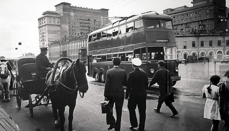 Москва, ЯТБ-3 № 1005; Москва — Исторические фотографии — Двухэтажные троллейбусы (1937-1953)