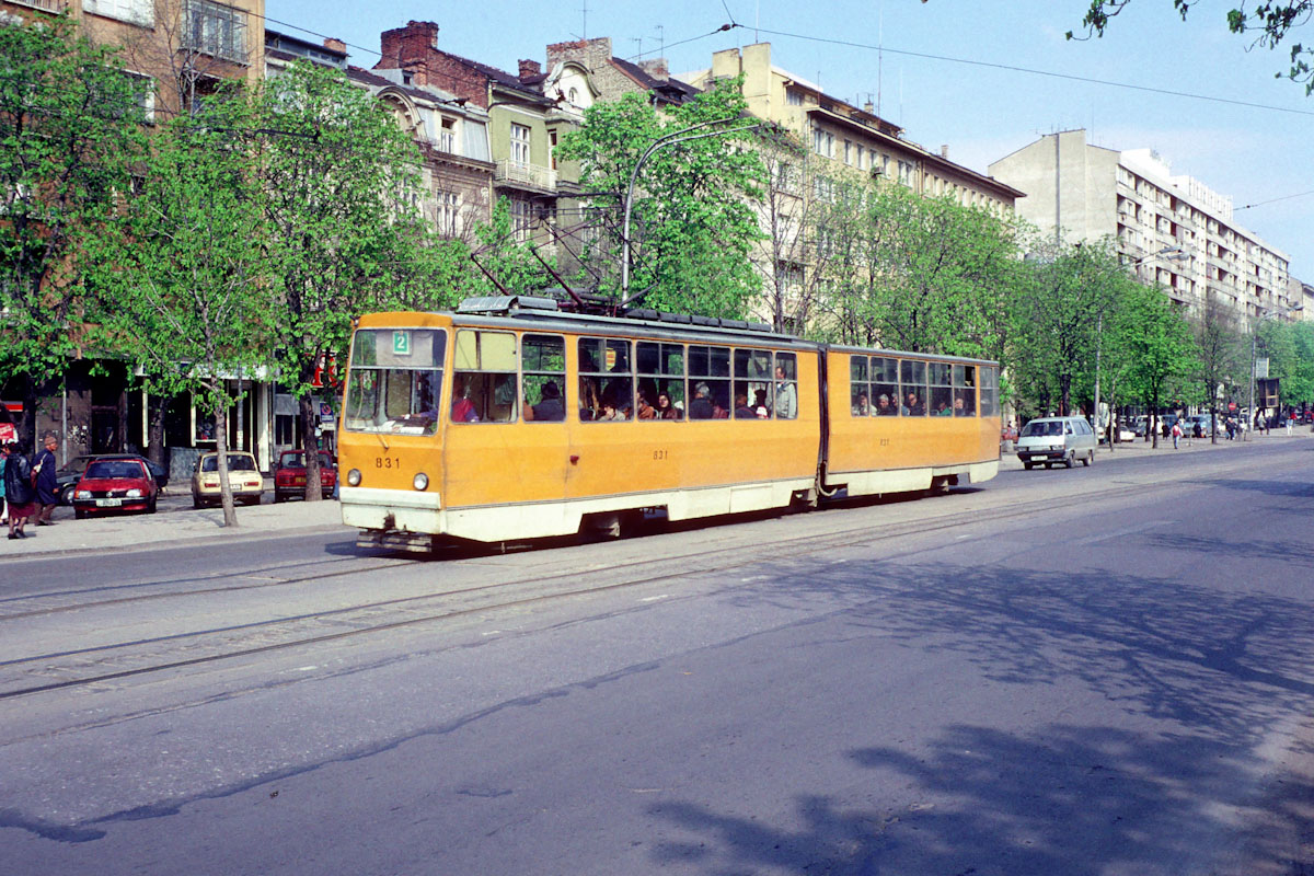 София, Т6М-700 № 831; София — Исторически снимки — Трамвайни мотриси (1990–2010)